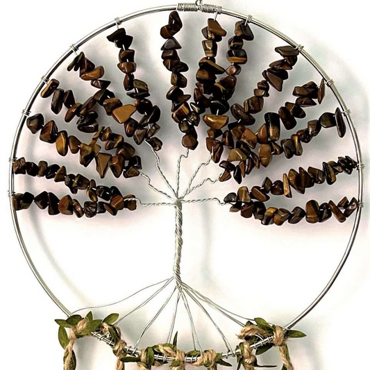 Crystal Tree of Life Dreamcatcher Tiger Eye