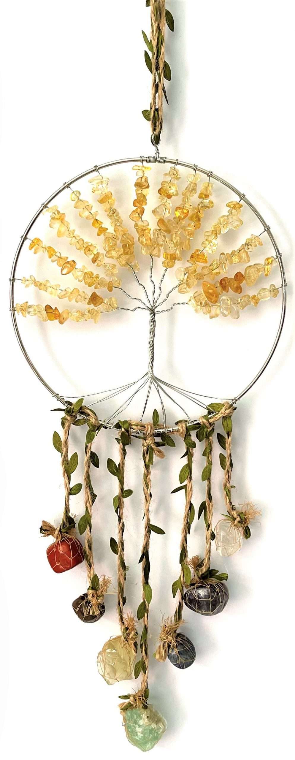 Crystal Tree of Life Dreamcatcher Citrine - 7 Chakras