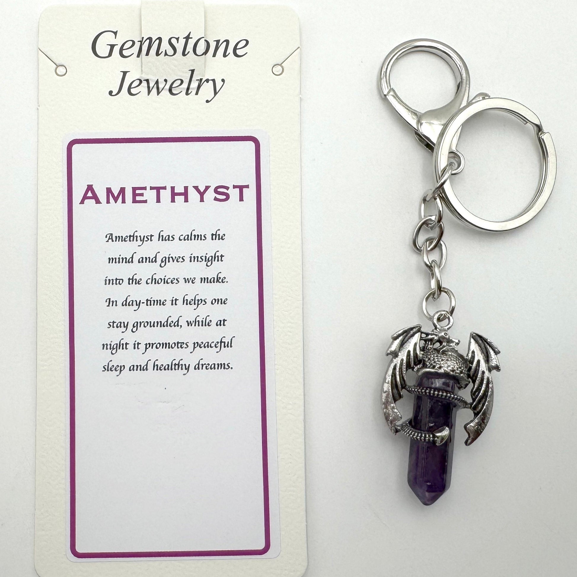 Keyring Dragon Wings Gemstone Point Amethyst
1st Stop, Marshall's Health Shop, Gift Shop!

SKU: GKR13