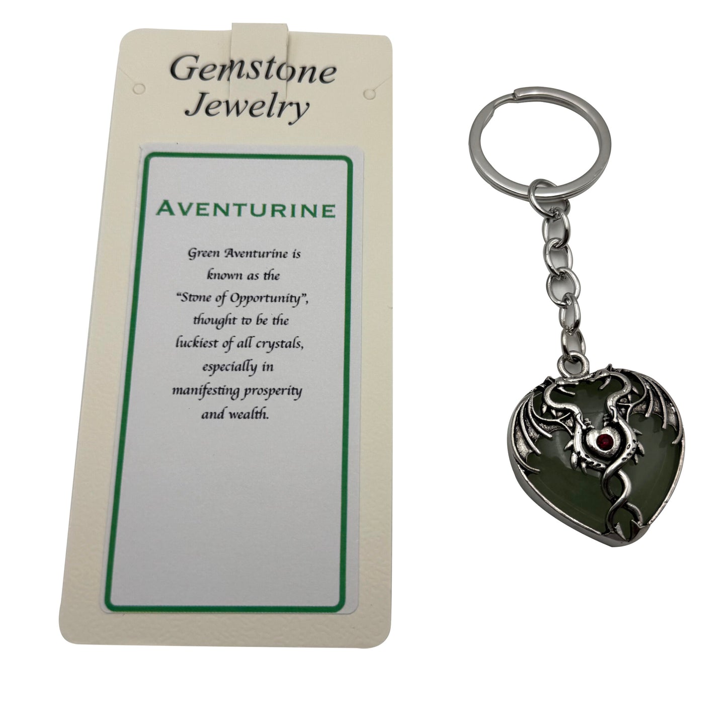 Keyring Mystical Dragon Heart Aventurine