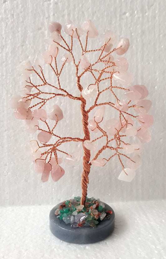 Rose Quartz Tree Agate Base