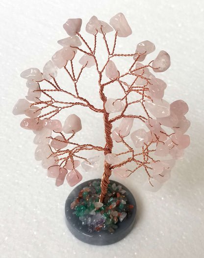 Rose Quartz Tree Agate Base