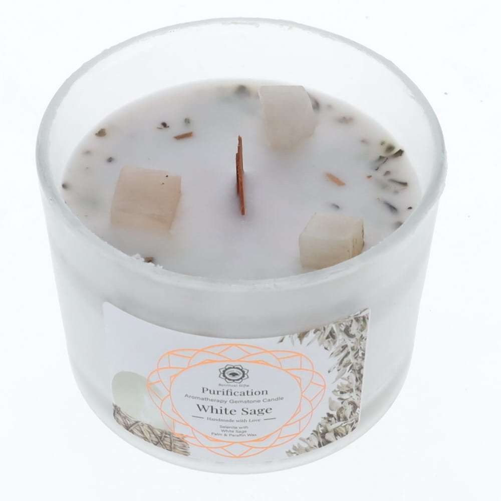 Green Tree Candle Purification White Sage/Selenite