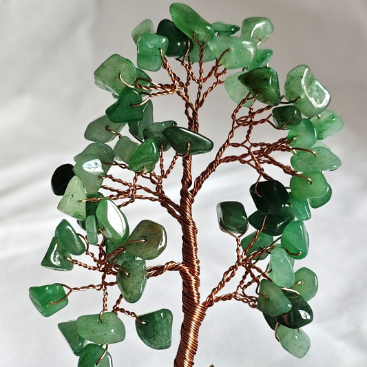 Adventurine Gemstone Tree Ceramic Base