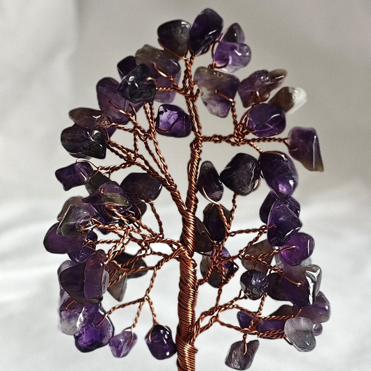 Amethyst Gemstone Tree Ceramic Base