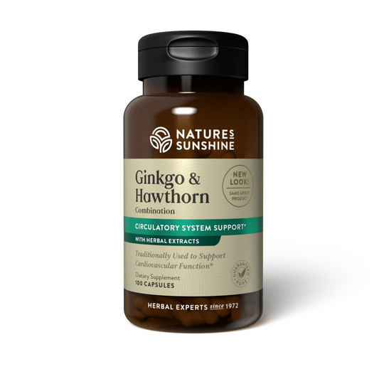 Natures Sunshine Ginkgo & Hawthorn 100 Capsules