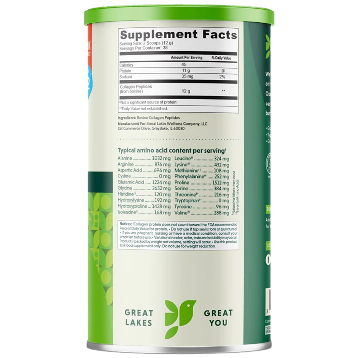 Great Lakes Gelatin Co., Collagen Hydrolysate 454g