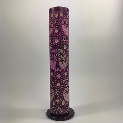 Tree of Life Soapstone Tower Purple