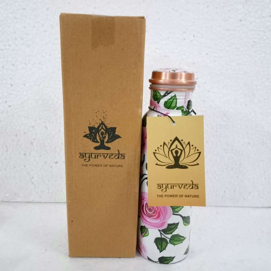 Ayurveda Copper Floral Bottle 750ml