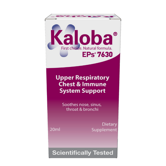 Kaloba EPs 7630 Upper Respiratory Chest & Immune Support 20ml Kaloba EPs 7630 Upper Respiratory, Chest & Immune System Support:  Supports the respiratory system and for winter ills and chills  Soothe the nose, sinuses, throat and bronchi  Supports a healthy immune system  Supports healthy airways    