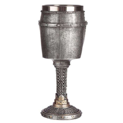 Decorative Medieval Helmet and Chain Mail Goblet