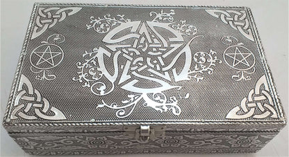 Silver Jewellery Box Celtic Pentagram
