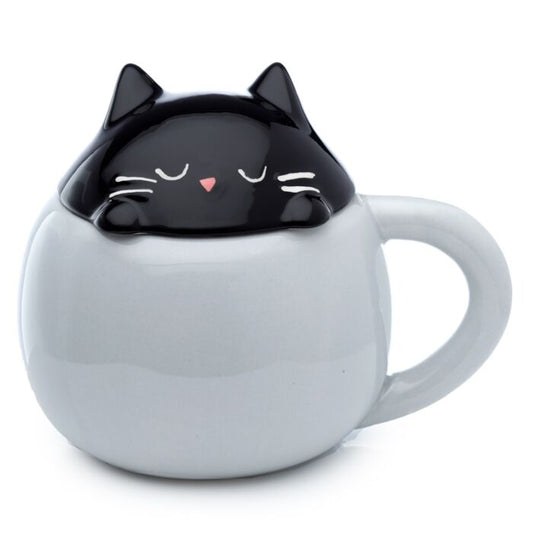 Feline Fine Black Cat Ceramic Animal Mug