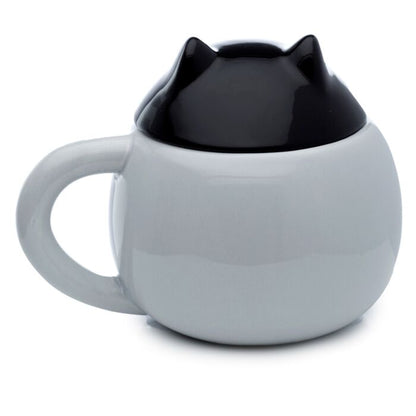 Feline Fine Black Cat Ceramic Animal Mug