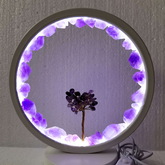 Amethyst LED USB Lamp with Gemstone Tree