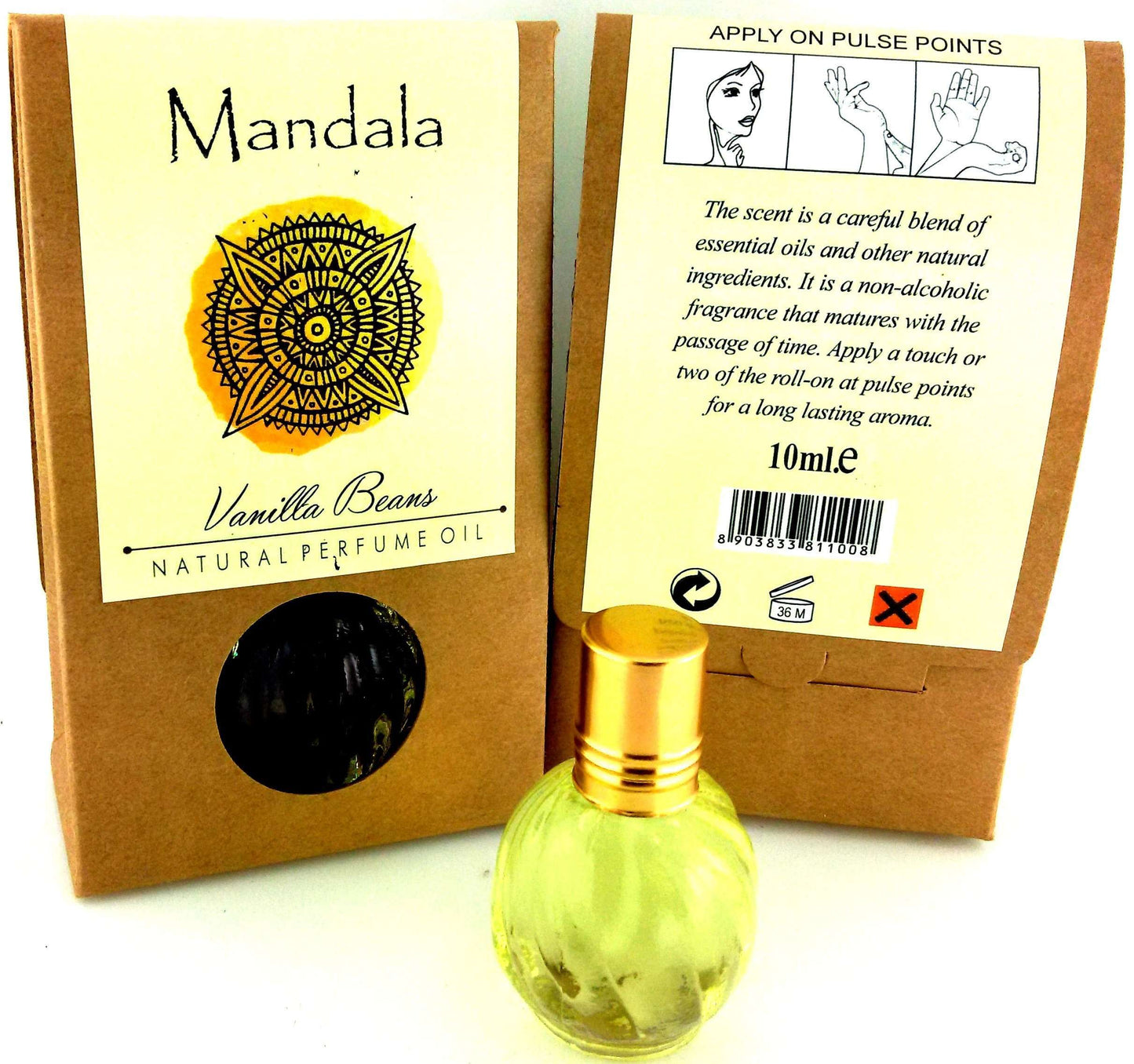 Mandala Natural Vanilla Bean Oil Perfume 10ml