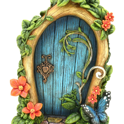 Blue Fairy Door with Butterfly
