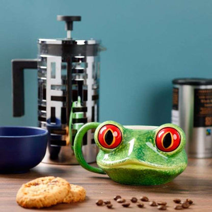 Tree Frog Head Ceramic Shaped Mug