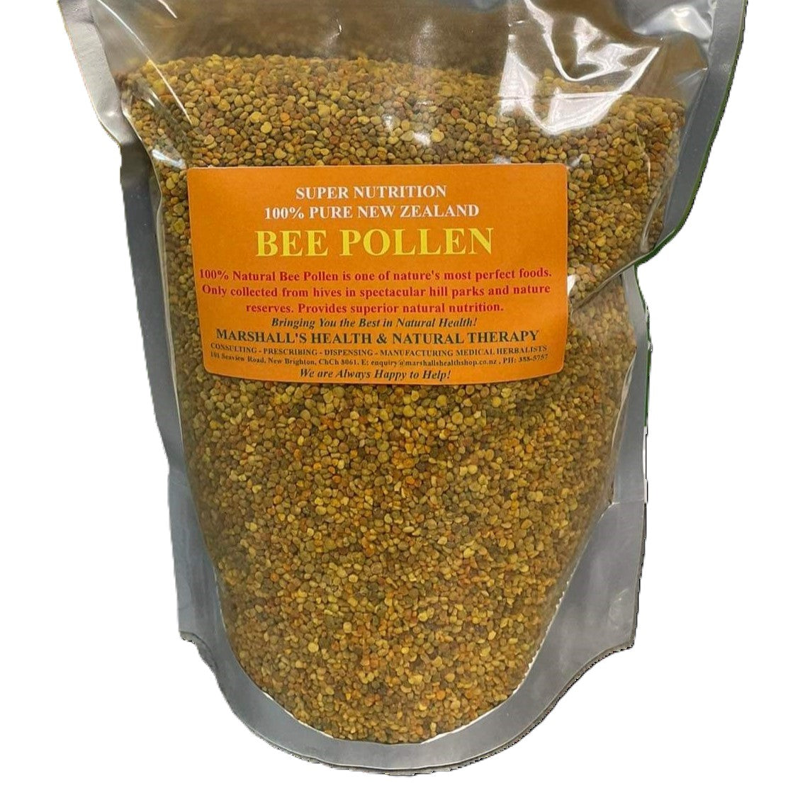 Marshall’s 100% Pure New Zealand Bee Pollen 100g 100% Pure New Zealand Bee Pollen is one of nature’s most perfect foods. Only collected from hives in spectacular hill parks and nature reserves. Provides superior natural nutrition and an excellent source of essential vitamins, minerals, and amino acids.