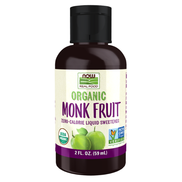 NOW Foods Organic Monk Fruit 59ml 1st Stop, Marshall's Health Shop!  Monk fruit, also known as Luo Han Guo, is our newest zero-calorie sweetener. Monk fruit is significantly sweeter than sugar, up to 200 times as sweet and is a fantastic alternative to sugar in beverages. 