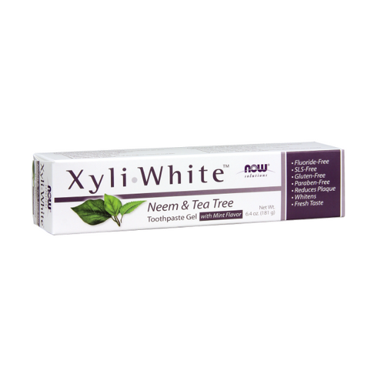 NOW Foods XyliWhite Neem & Tea Tree Toothpaste Gel 181g 1st Stop, Marshall's Health Shop!  XyliWhite™ is a remarkable fluoride-free toothpaste gel that uses natural Xylitol as its main ingredient.