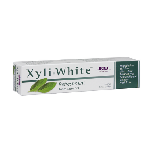 NOW Foods XyliWhite Refreshmint Toothpaste Gel 181g 1st Stop, Marshall's Health Shop!  XyliWhite™ is a remarkable fluoride-free toothpaste gel that uses natural Xylitol as its main ingredient.