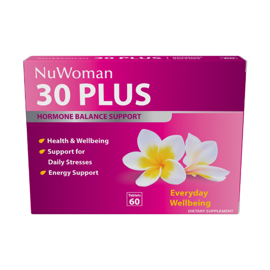 NuWoman 30 PLUS Hormone Balance Support 60 Tabs NuWoman 30 PLUS Hormone Balance Support contains nutrients to support wellbeing, a healthy response to daily stresses and normal energy levels.