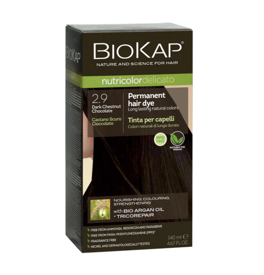 BioKap Delicato Rapid Natural Permanent Hair Colour 2.9 ChestChoc 135ml
