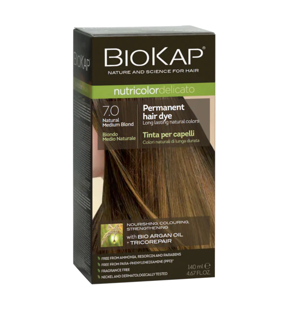 BioKap Delicato Rapid Natural Permanent Hair Colour 7.0 Medium Blond 135ml