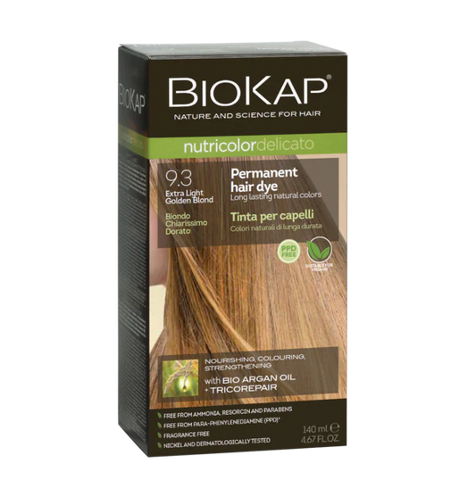 BioKap Delicato Rapid Natural Permanent Hair Colour 9.3 Light Gold Blond 135ml