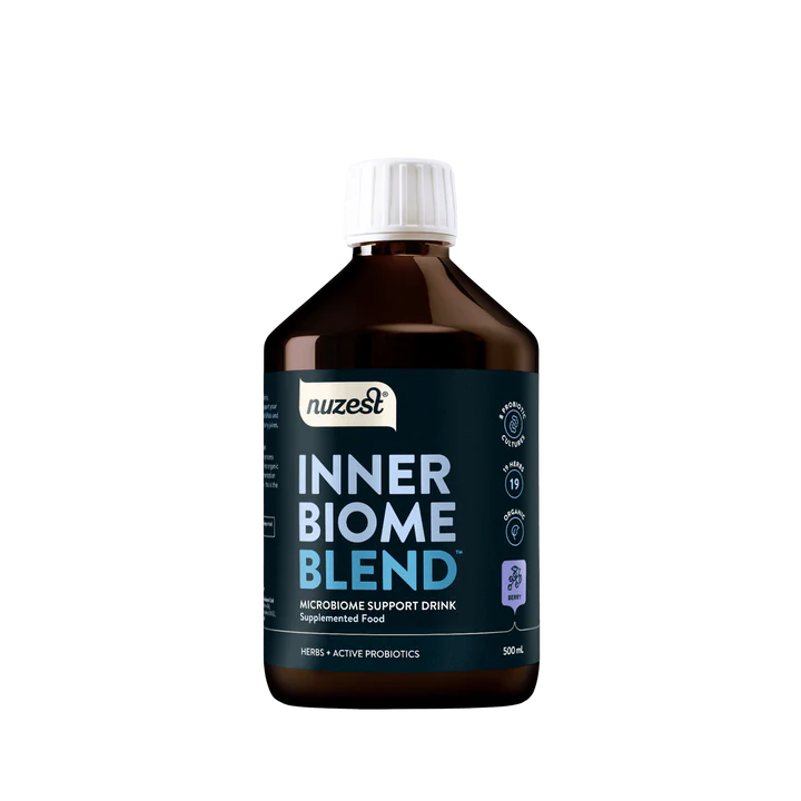 Nuzest Inner Biome Blend 500ml


An organic microbiome support drink mix made from herbal extracts and active probiotic cultures. Inner Biome Blend combines prebiotics, probiotics and postbiotics to support gut health, digestion, and the body’s natural balance. The fermentation process converts natural sugars into organic acids, leaving the finished product free from sugar, as well as gluten, dairy, and added preservatives.
1st Stop, Marshall's Health Shop!