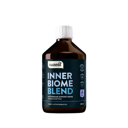 Nuzest Inner Biome Blend 500ml


An organic microbiome support drink mix made from herbal extracts and active probiotic cultures. Inner Biome Blend combines prebiotics, probiotics and postbiotics to support gut health, digestion, and the body’s natural balance. The fermentation process converts natural sugars into organic acids, leaving the finished product free from sugar, as well as gluten, dairy, and added preservatives.
1st Stop, Marshall's Health Shop!