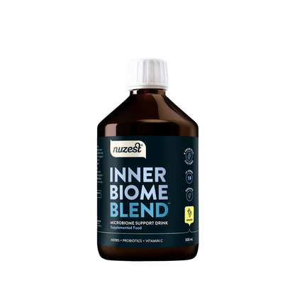 Nuzest Inner Biome Blend 500ml


An organic microbiome support drink mix made from herbal extracts and active probiotic cultures. Inner Biome Blend combines prebiotics, probiotics and postbiotics to support gut health, digestion, and the body’s natural balance. The fermentation process converts natural sugars into organic acids, leaving the finished product free from sugar, as well as gluten, dairy, and added preservatives.
1st Stop, Marshall's Health Shop!