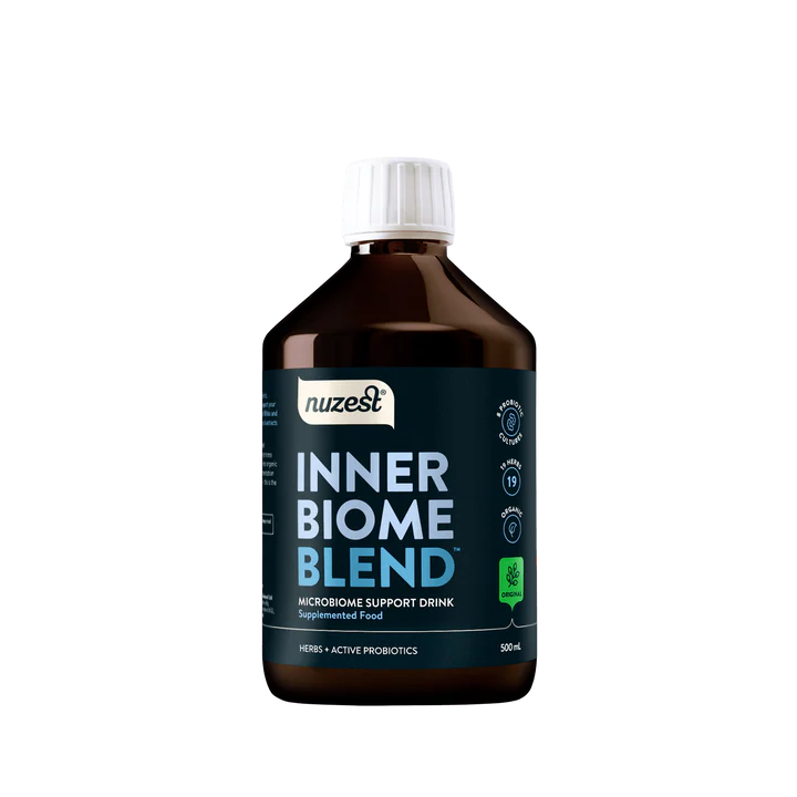Nuzest Inner Biome Blend 500ml


An organic microbiome support drink mix made from herbal extracts and active probiotic cultures. Inner Biome Blend combines prebiotics, probiotics and postbiotics to support gut health, digestion, and the body’s natural balance. The fermentation process converts natural sugars into organic acids, leaving the finished product free from sugar, as well as gluten, dairy, and added preservatives.
1st Stop, Marshall's Health Shop!