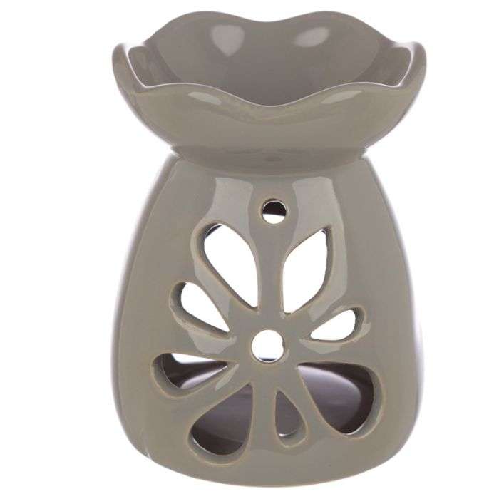 Eden Ceramic Grey and Pastel Tone Floral Oil and Wax Burner