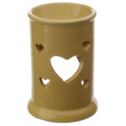 Eden Tall Ceramic Oil and Wax Burner with Heart Cut-out