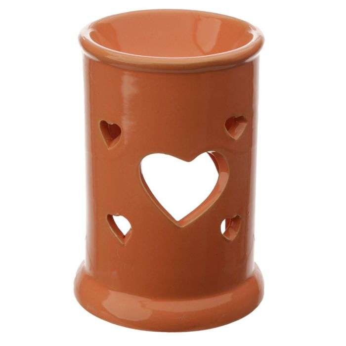 Eden Tall Ceramic Oil and Wax Burner with Heart Cut-out