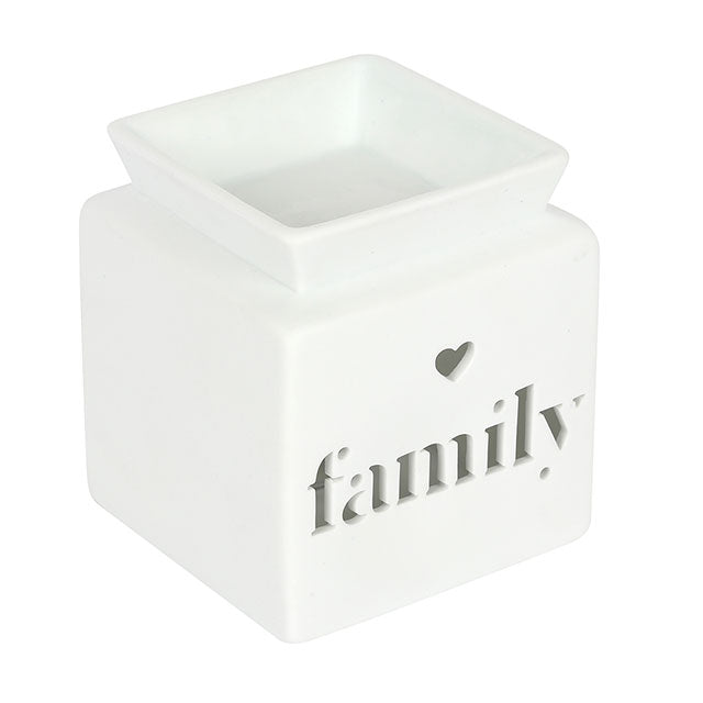 White Family Cut Out Oil Burner