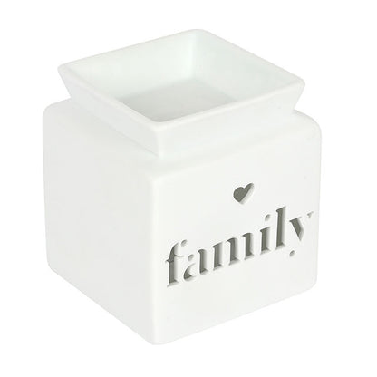 White Family Cut Out Oil Burner