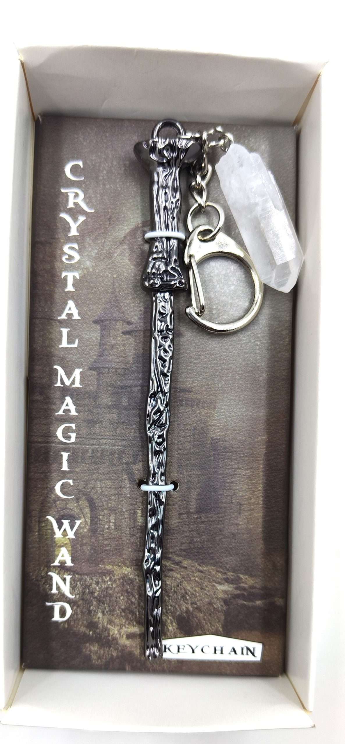 Crystal Magic Wand Keychain - Rock Quartz