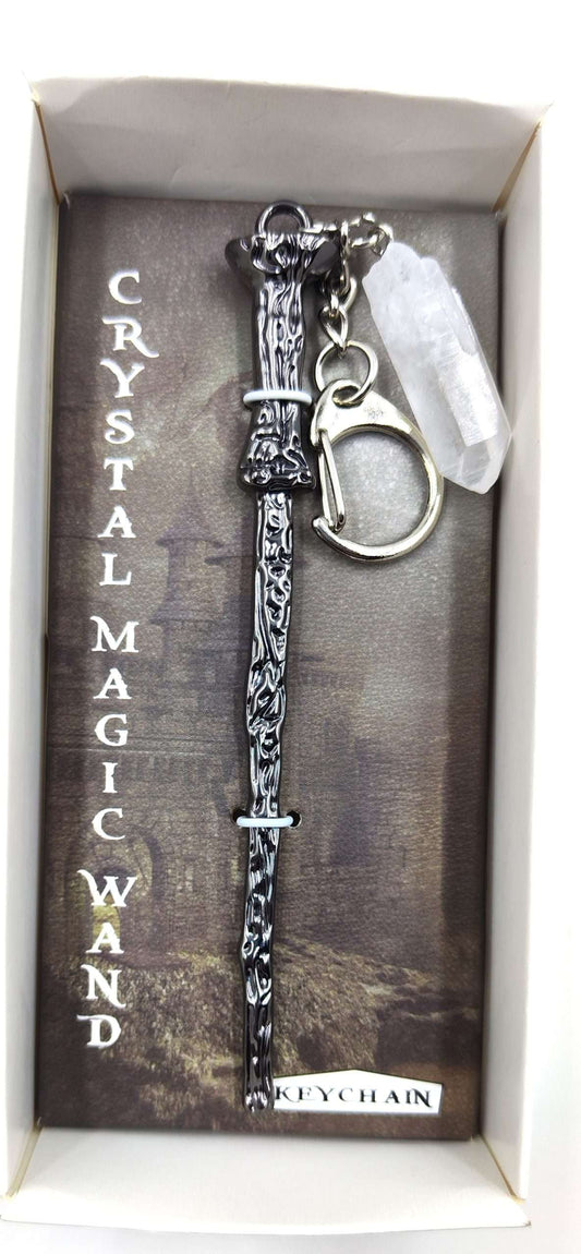 Crystal Magic Wand Keychain - Rock Quartz