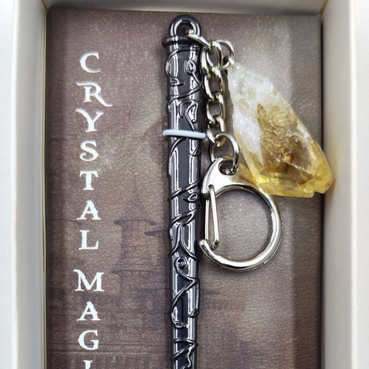 Crystal Magic Wand Keychain - Citrine