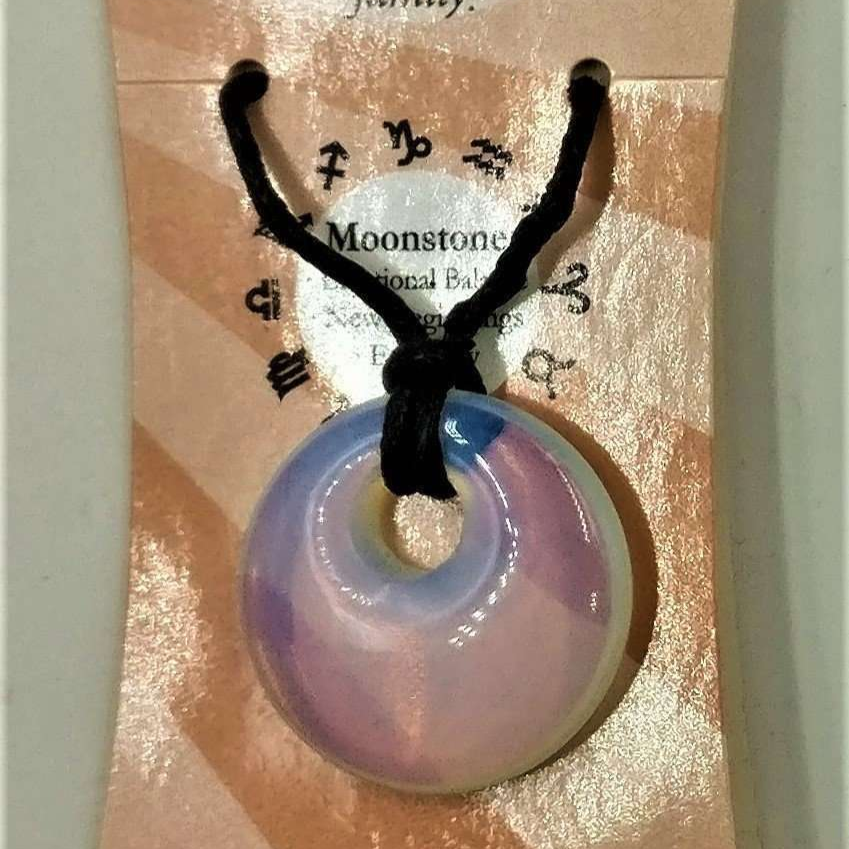 Zodiac Donut Pendant Cancer Moonstone