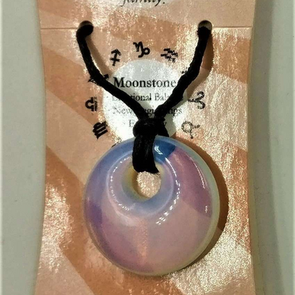 Zodiac Donut Pendant Cancer Moonstone