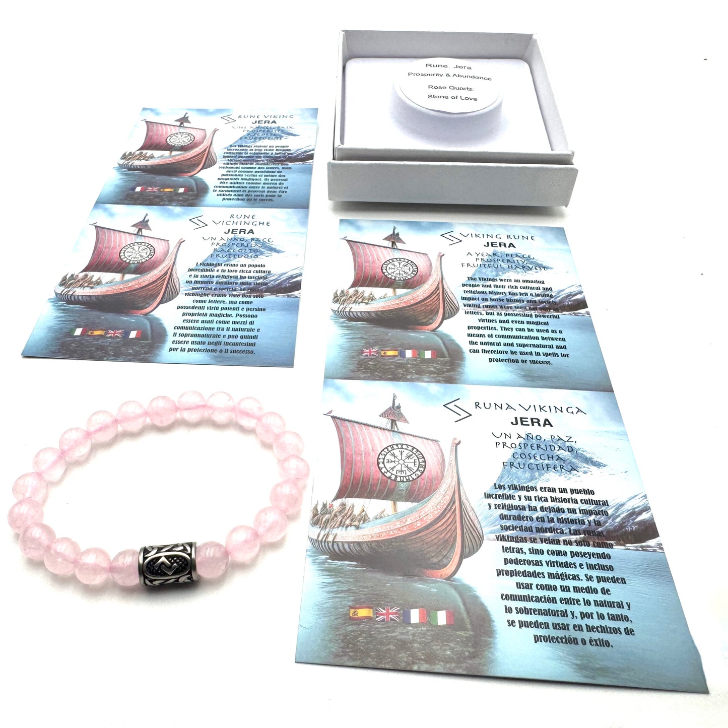 Rune Bracelet Rose Quartz Jera