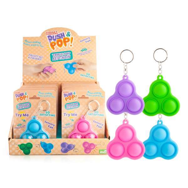 Push & Pop Triple-Pop Keychain