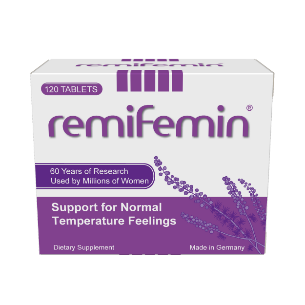 Remifemin Natural Menopause Support 120 tabs Remifemin® Support for Normal Temperature Feelings  HEALTH BENEFITS:  Remifemin:  Supports a normal balanced temperature Supports restful sleep
