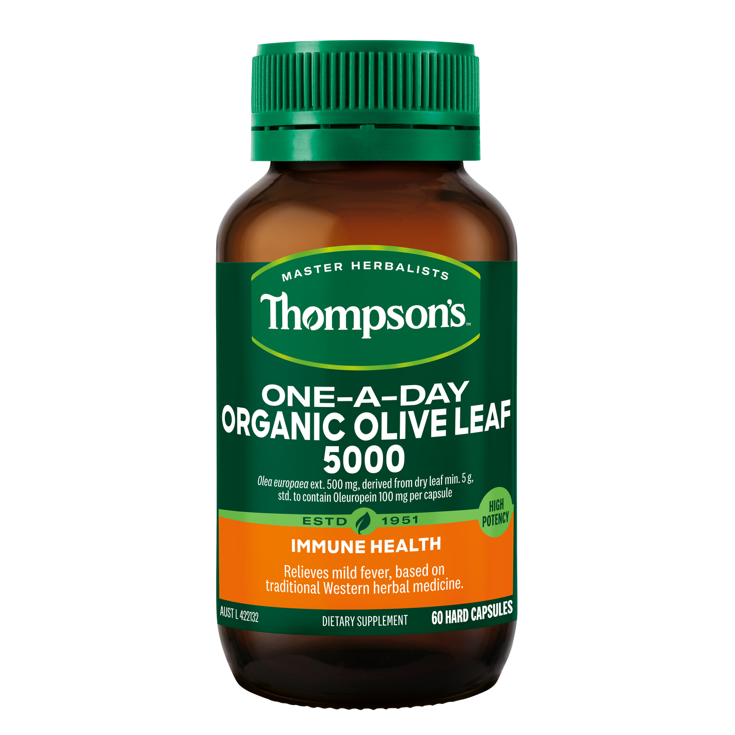 Thompson's One-A-Day Organic Olive Leaf 5000 60 Capsules