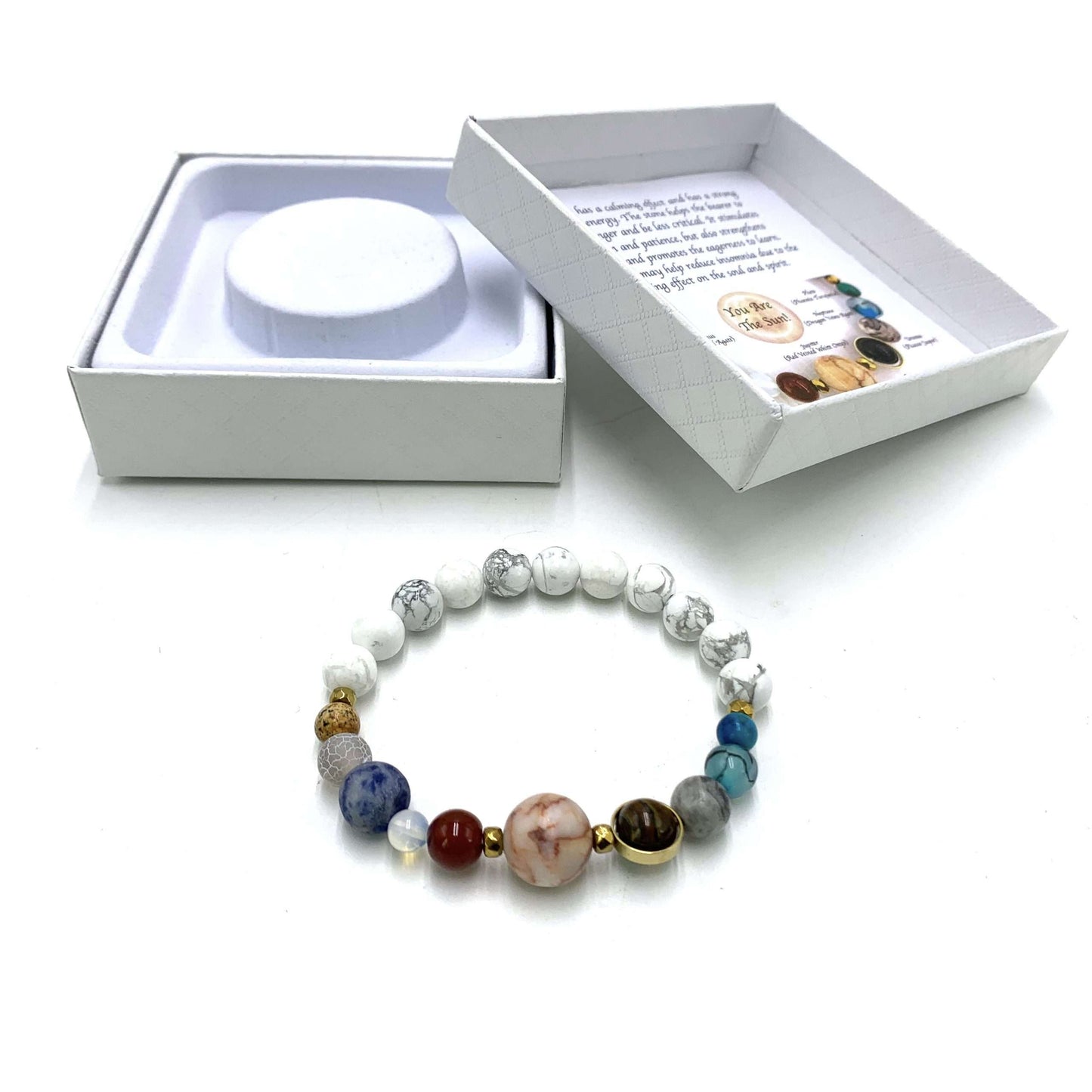American Howlite Solar System Bracelet