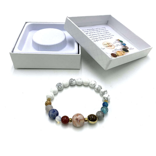 American Howlite Solar System Bracelet